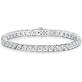 LOIPURI Moissanite Tennis Bracelets for Women Wave Marquise Cut D Color VVS1 Moissanite White Gold Plated Sterling Silver Tennis Bracelet Hypoallergenic Bezel Setting 6.5/7 In Ideal Gift for Her