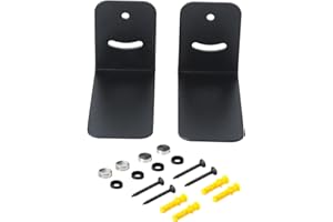 RGYBAO Steel Wall Mount Brackets Set for Home Music Box Loudspeakers Mount Replacement Black Pair Auditory Stands