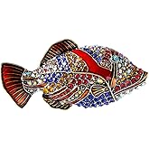 Vintage Red Fish Rhinestone Brooch Pin for Women Girls Men Crystal Cluster Fashion Cartoon Animal Lapel Pins Dress Accessories Unisex Delicacy Party Jewelry