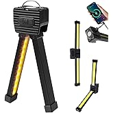 Gym Lamp for Posing, 180 Degree Folding Magnetic Work Light, 7th Gear Dimming, Portable Magnetic LED Flashlight with Hanging Hook, Handheld USB Rechargeable Power Bank Camping Light