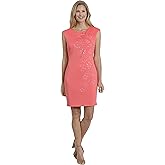 London Times Women's Laser Cut Sheath Dress Desk to Dinner Office Wear Church Or Guest of