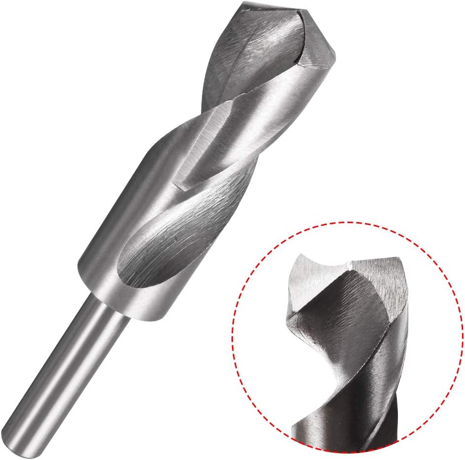sourcing map Reduced Shank Drill Bit 27mm High Speed Steel HSS 4241 with 1/2 Inch Straight Shank - Image 4