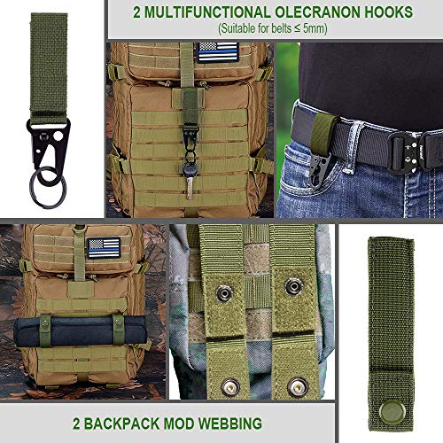 MWZTECH Kit of 25 Attachments for Molle Backpack, Tactical Molle