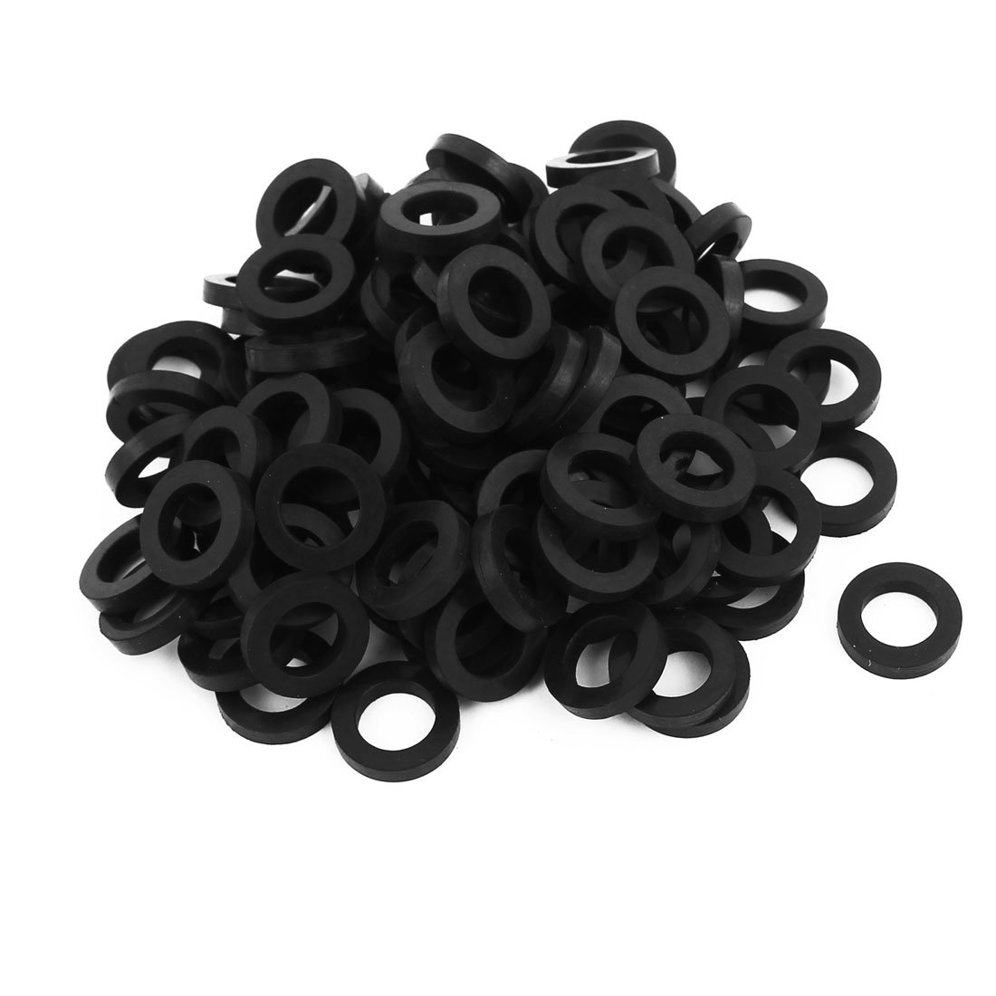 sourcingmap Rubber Flat Washers 16mm OD 10mm ID 3mm Thickness for Faucet Pipe Water Hose, Pack of 100