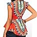Rucan Summer Womens Dashiki Tops Sleeveless African Printed Slim Fit Shirts Blouse (A, Large)