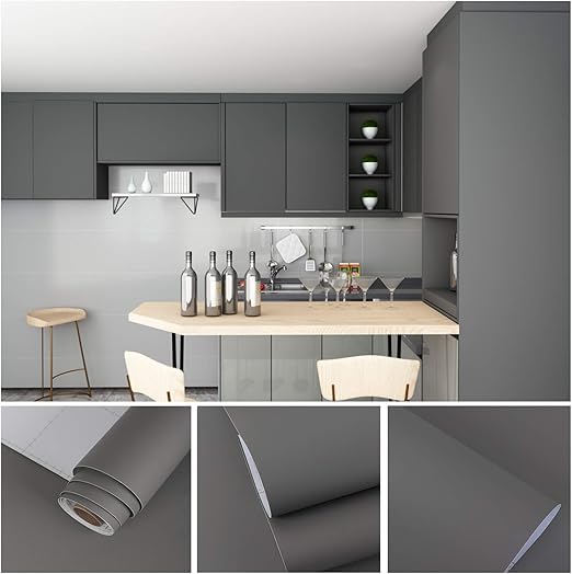 VEELIKE Removable Gray Contact Paper 15.7"×118" Peel and