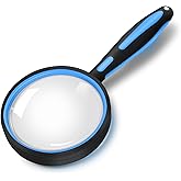 Premium 10X Magnifying Glass, Large Magnifying Glass for Kids Seniors, Magnifying Glasses for Close Work, Loupe Magnifier for