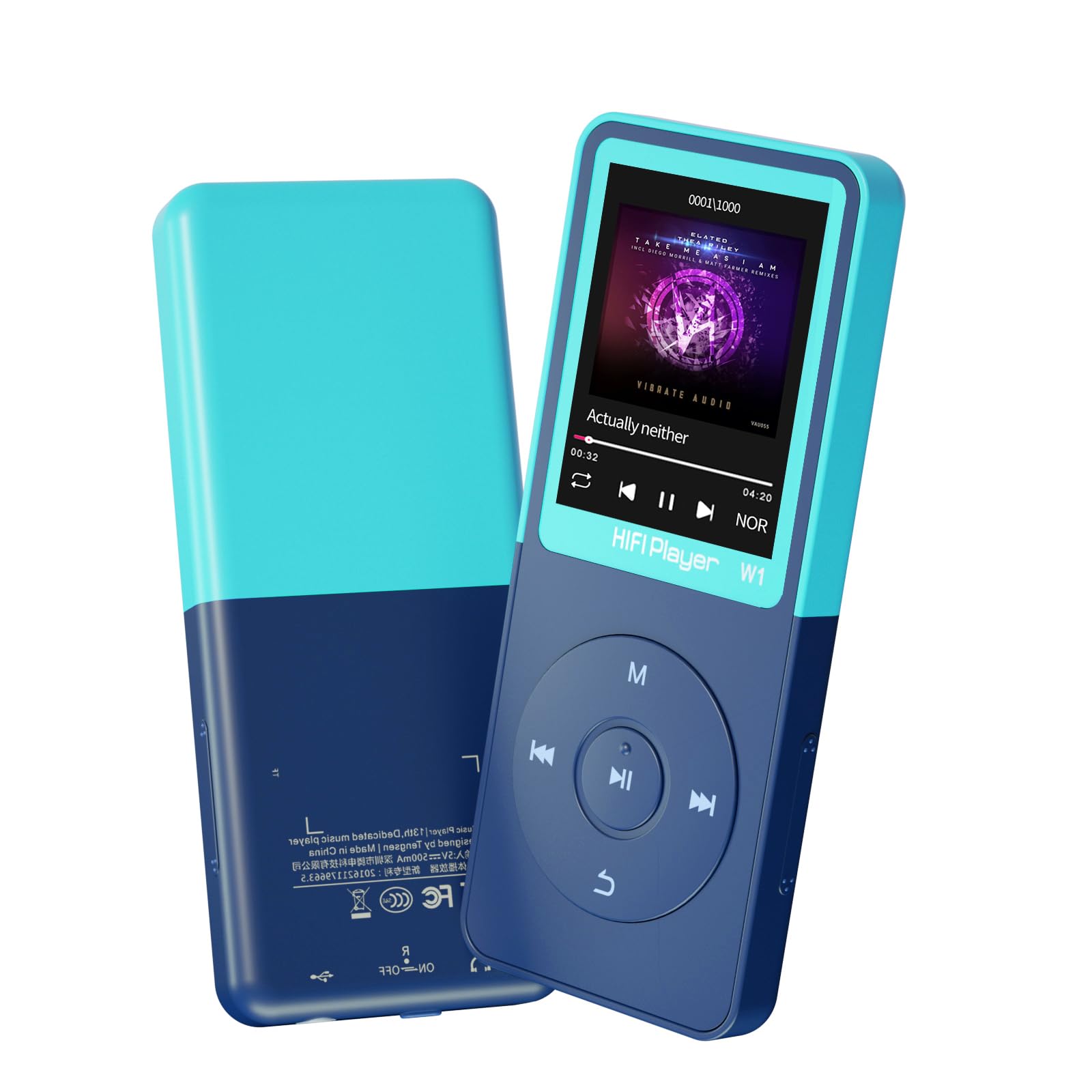 Photo 1 of Bluetooth Mp3 Player, Classic Portable Walkman Mp3 & Mp4 Players for Kids,HiFi Music Player with Video Play,FM Radio,Recording,E-Book,Alarm Clock,Mp3 Play up to 50 Hours with SD Card Slot Blue 32GB
