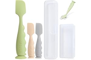 NFSVLB Baby Diaper Cream Spatula with Case-1 Large 2 Mini Butt Paste Spatula with 2 Travel Case-Soft Baby Butt spatula baby Diaper Cream Applicator-Diaper Rash spatula Bum Spatulas Brush