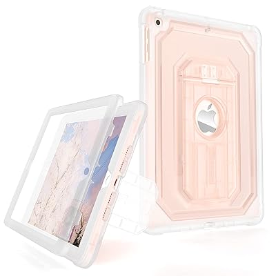 Buy Cantis Clear Case For Ipad 6th Generation 5th Generation 9 7 Inch 2018 2017 Model Built In Screen Protector 2 Layer Full Body Shockproof Rugged Protective Case With Kickstand Clear Online In Turkey B093f7ch2v