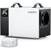 Waykar 125 Pint Crawl Space Dehumidifier with Pump &amp; Drain Hose for Basements, Commercial &amp; Water Damage Spaces up to 6500 Sq. Ft., Compact, Strong Dehumidification, 5-Year Quality Coverage