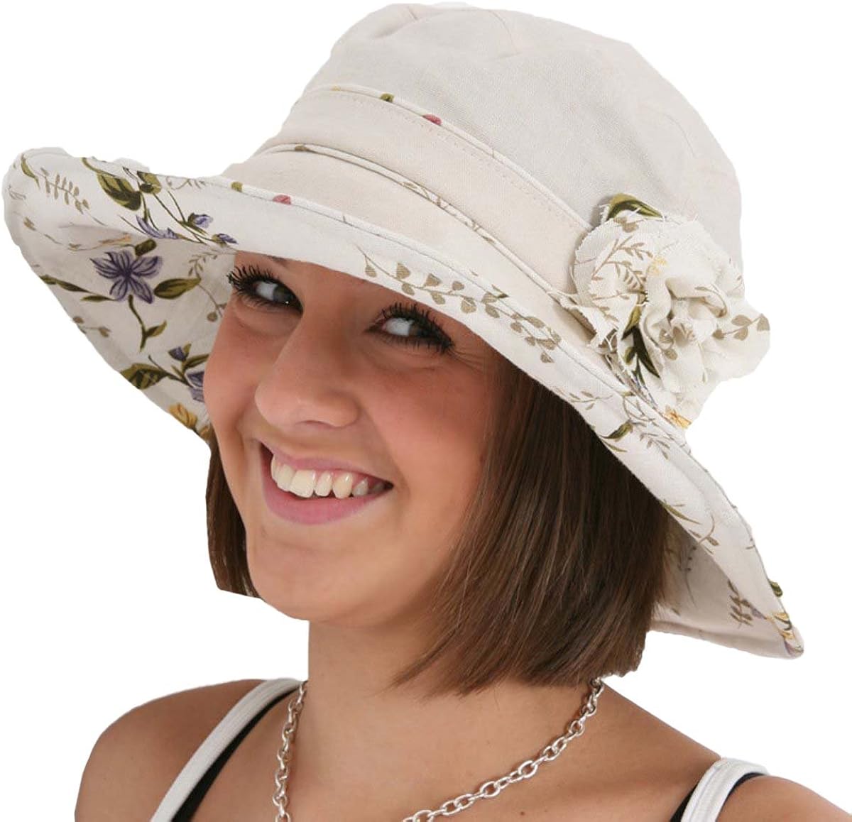 ladies linen sun hat