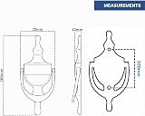 UAP Victorian Urn Door Knocker 6 Inch Bolt Through Self Adhesive Fixings Black view 6
