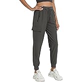Women's Joggers with Pockets Lightweight - Water Resistant Cargo Athletic Pants for Hiking Running Camping Travel