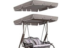 Timoau Porch Swing Canopy, Replacement Waterproof Swing Top Cover, Outdoor 3 Seater Garden Swing Seat Canopy Cover, Sun Shade Patio Canopy Awning 72"×44"