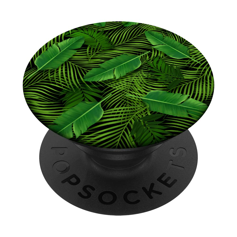 Green Tropical Palm Leaves PopSockets Swappable PopGrip