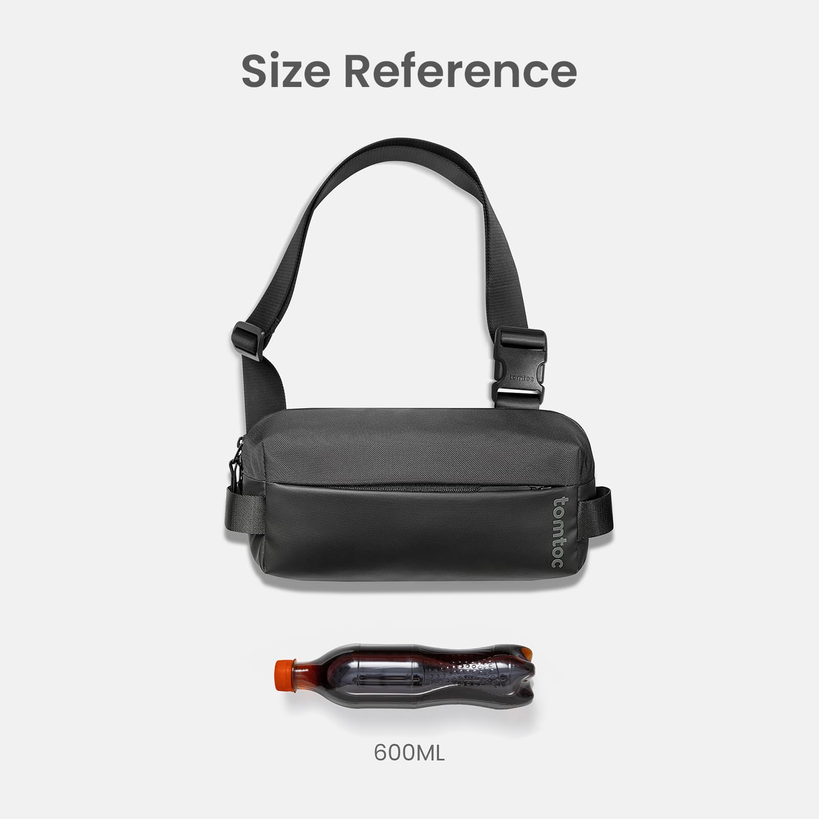 tomtoc Compact EDC Sling Bag, Minimalist Chest Shoulder Backpack Crossbody Bag for Men Women, Lightweight Carry Casual Bag