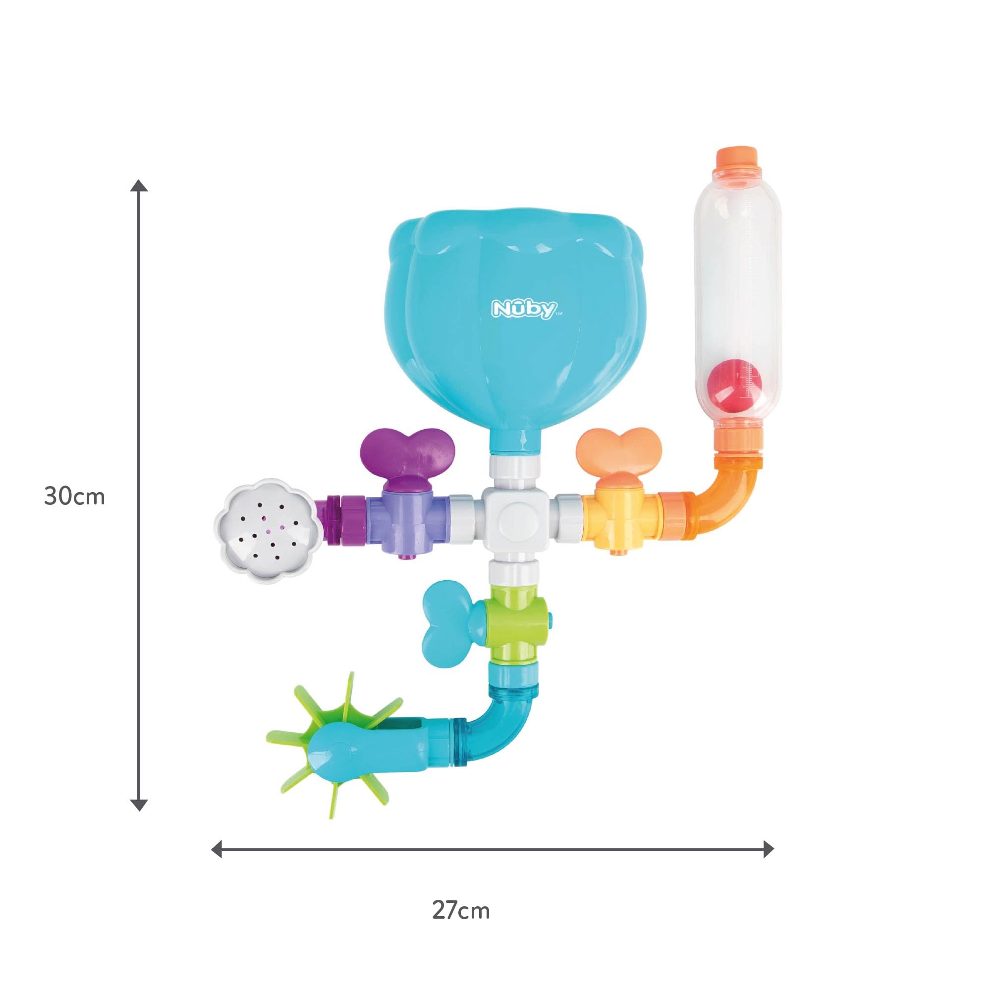 Nuby Wacky Waterworks Pipes Bath Toy - Baby Bathtub Toy with Interactive Features for Cognitive Development