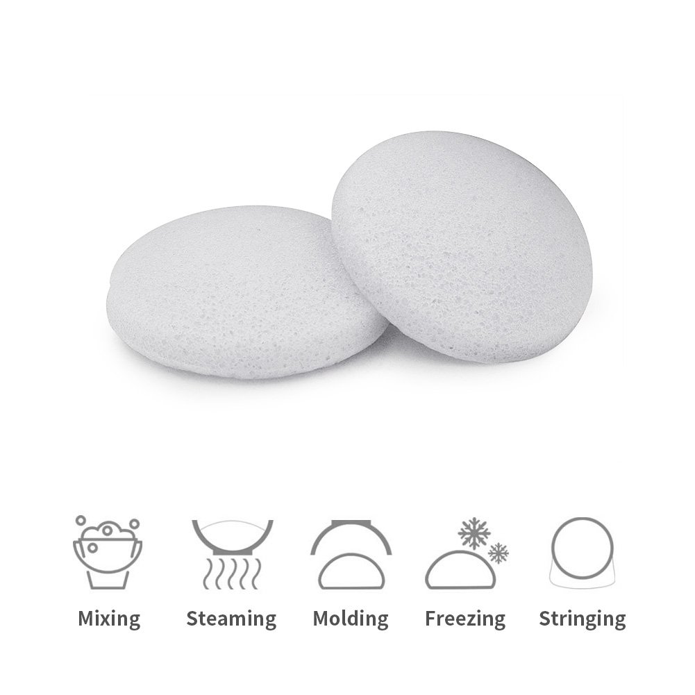 Pure Konjac Sponge All Natural Bebevisa Facial Sponge Deep Cleansing,Gently Exfoliating,Perfect to Combat Spot Prone Skin,Oily Skin Facial Sponge Puff, Face Scrub Face Washer