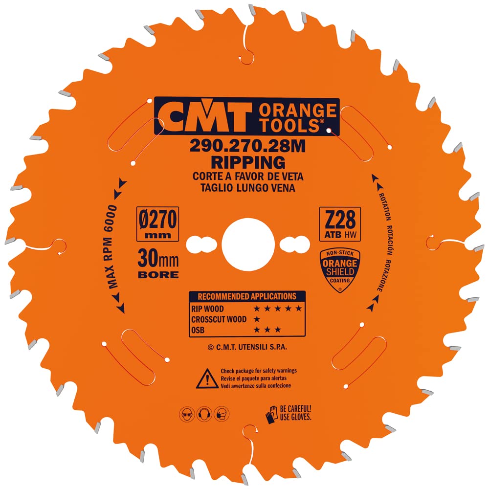 CMT Orange Tools 290.270.28 M – Circular Saw Blade 270 mm x 2.8 x 30 Teeth 28 ATB 20 Degrees