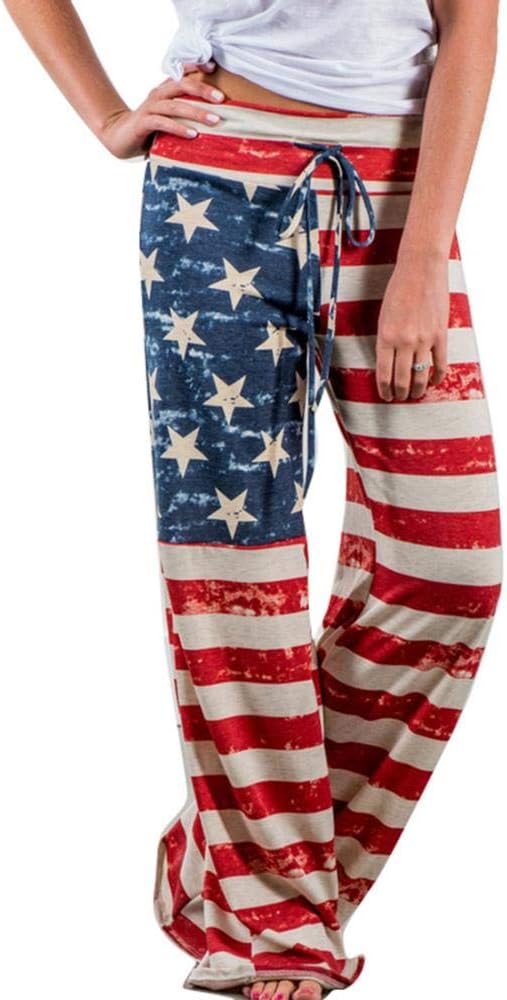 Casual Yoga Pants,Womens Floral Yoga Palazzo Drawstring Casual Loose Wide Leg Pants Trousers Leggings
