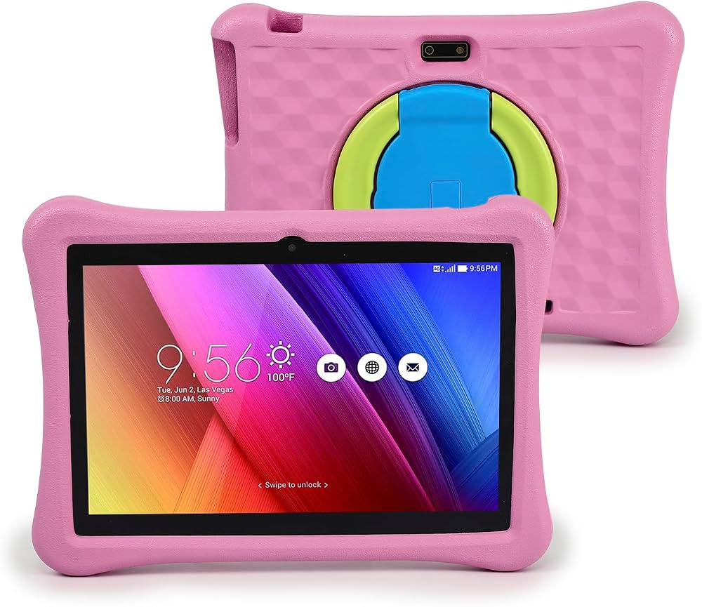 DAM Children's WiFi Tablet 10" Android 12 4GB RAM 64GB IWAWA Pink Quad-Core