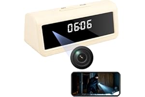 4K Hidden Camera Spy Camera Clock Wireless WiFi Home Security Surveillance Monitoring Camera Nanny Cam 170 Angle Night Vision