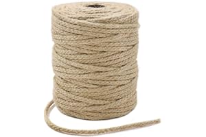 Tenn Well Braided Jute Twine, 61 Meters 3.5mm Garden Twine, Natural Jute Rope for Artworks and Crafts, Gardening, Macrame Pro