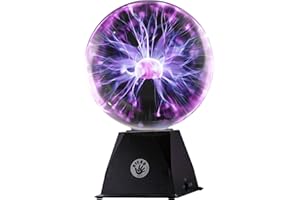 Kicko 7-Inch Purple Plasma Ball Touch Sensitive, Nebula Thunder Lightning Plug-in Plasma Globe for Parties, Science Decorations, Kids, Bedroom Decor, Home