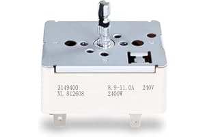 3149400 WP3149400 3148954 Range Burner Infinite Control Switch Fits for Whirlpool (8 Inch), Replace Parts W10295573, 99989662