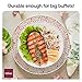 Plastic Silverware Thanksgiving Disposable Plate Set - 25 Guests - Includes Rose Gold Dinner and Appetizer Dessert Plates, Forks, Knives Spoons - 125 Pcs Total