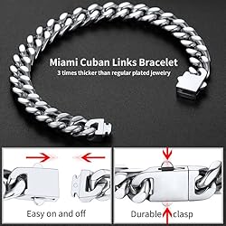 Man Curb Cuban Chain Bracelet 7mm 23cm 316L