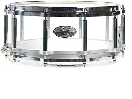 Amazon Com Pearl 6 5x14 Crystal Beat Free Floating Snare Drum Ultra Clear Musical Instruments