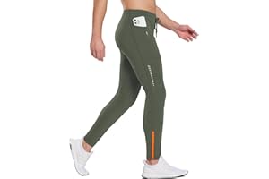 baleaf Men's Thermal Running Tights Fleece Compression Leggings Winter Pants Zipper Pockets Cycling Gear Cold Weather