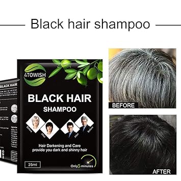 10pcs Natural 4towish White Hair Into Black Shampoo In Only 5
