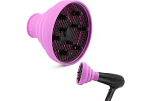 VELARIONNA Travel Hair Dryer Diffuser Foldable Hair Dryer Diffuser Profession Blow Dryers Diffusers Attachment for Nozzle 1.57 inches to 1.96 inches(COLOR:Purple)
