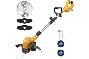 Cordless Weed Wacker & Edger for Dewalt 20V Battery, 3-in-1 Folding 150cm/59in Brushless Electric String Trimmer, Grass Cutte
