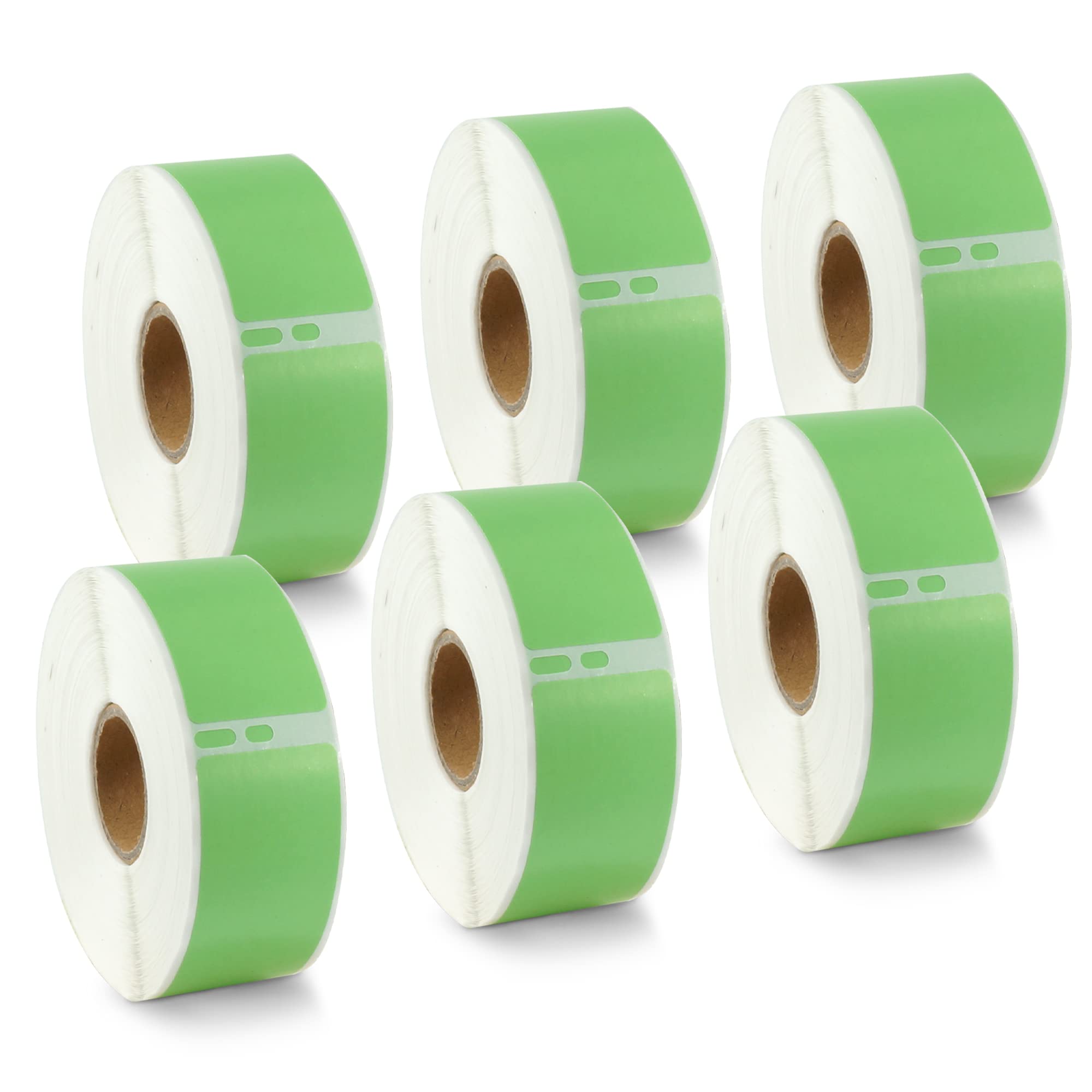 BETCKEY - 6 Rolls Green Standard Address Labels Compatible with DYMO 99010(S0722370), 28mm x 89mm, 2100 Colored Labels Compatible with DYMO LabelWriter 450, 4XL, NOT Fit 550 or 5XL