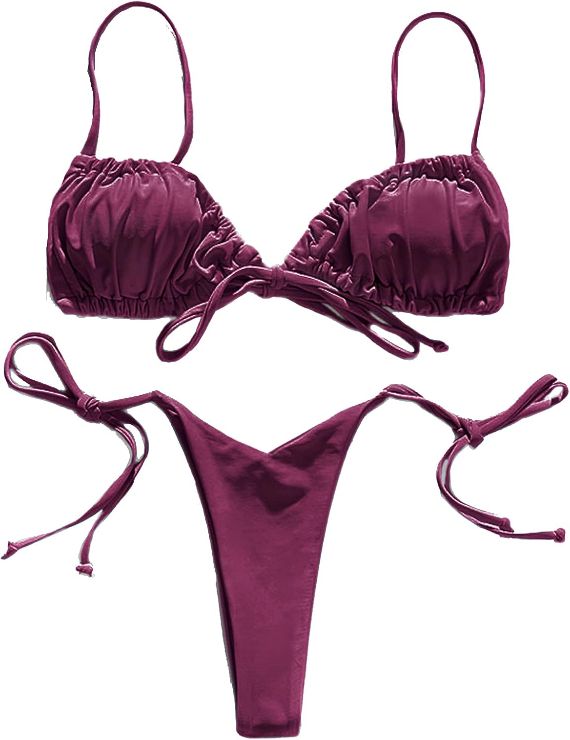 Amazon.com: Thernse Brazilian Micro Bikinis 2021 Mujer Sexy String Swimsuit Female Pleated 