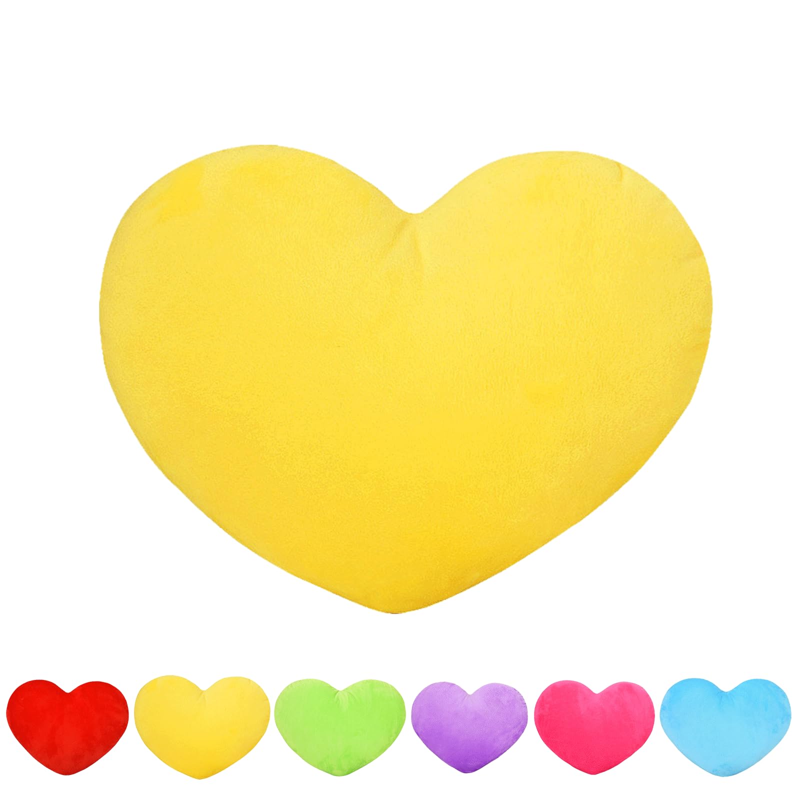 Fadcaer Heart Decorative Pillow, Soft Plush Cushion, Cute Heart Shaped Cushion for Sofa, Bed, Dining, Gifts for Girls, Valentine's Day Gift (Yellow, 30cm)