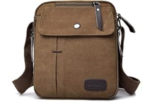 MosaiRudo Men's Canvas Small Messenger Bag,Casual Shoulder Bag for Men Women,Chest Bag Travel Carry Bag，Multi-pocket Purse