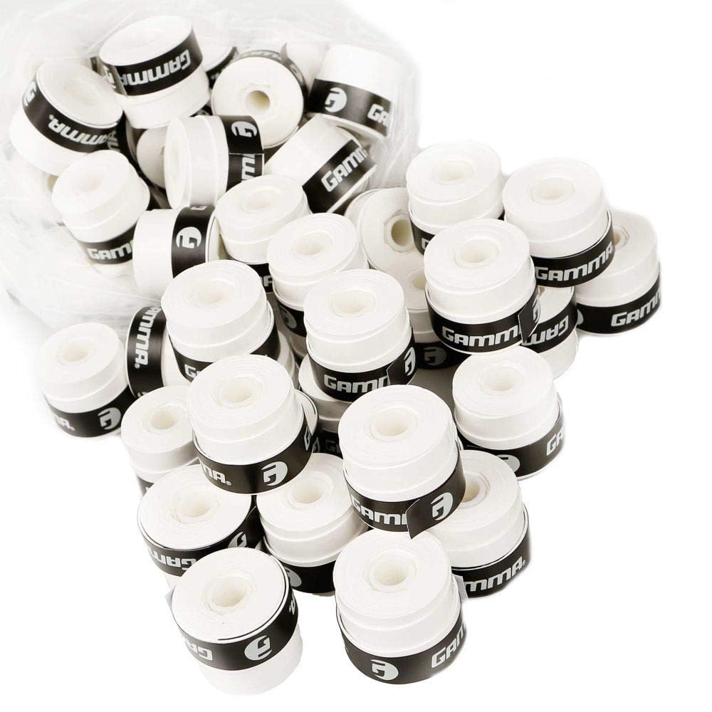 Gamma Sports Supreme Overgrip for Tennis, Pickleball, Squash, Badminton, and Racquetball Racquets, 60-Refill Bag, White