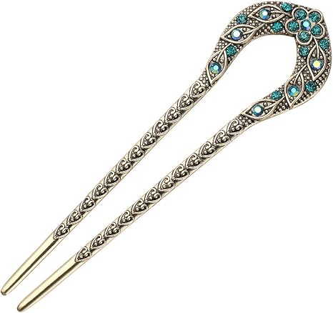 Amazon Co Jp Frcolor 簪 かんざし 髪飾り U字 コーム 合金 成人式 和装アクセサリー 団子 髪留め ヘアアレンジ シンプル ヘアピン 1本入 ビューティー