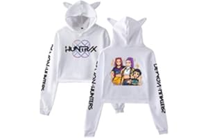 Kpop Demon Hoodies Women Funny Trendy Cartoon Graphic Print K-Pop Style Sweatshirts Long Sleeve Loose Fit Hooded Tops