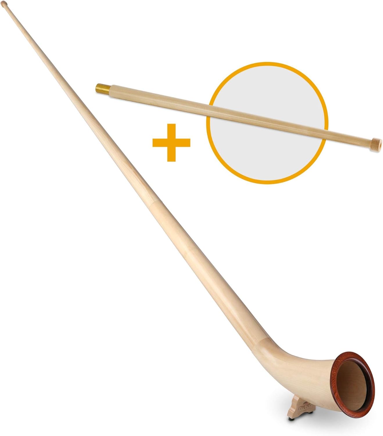 Lechgold Alphorn Natur Fichte F/Fis Set (3teiliges Alphorn, FStimmung