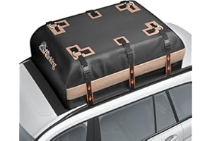 Asinking Car Rooftop Cargo Carrier Bag, 22 Cubic Feet Waterproof Roof Cargo Bag, 500Lbs Break Strength, Fit Vehicles with/Without Roof Rack, Includes Anti-Slip Mat, 6 Door Hooks, Luggage Lock