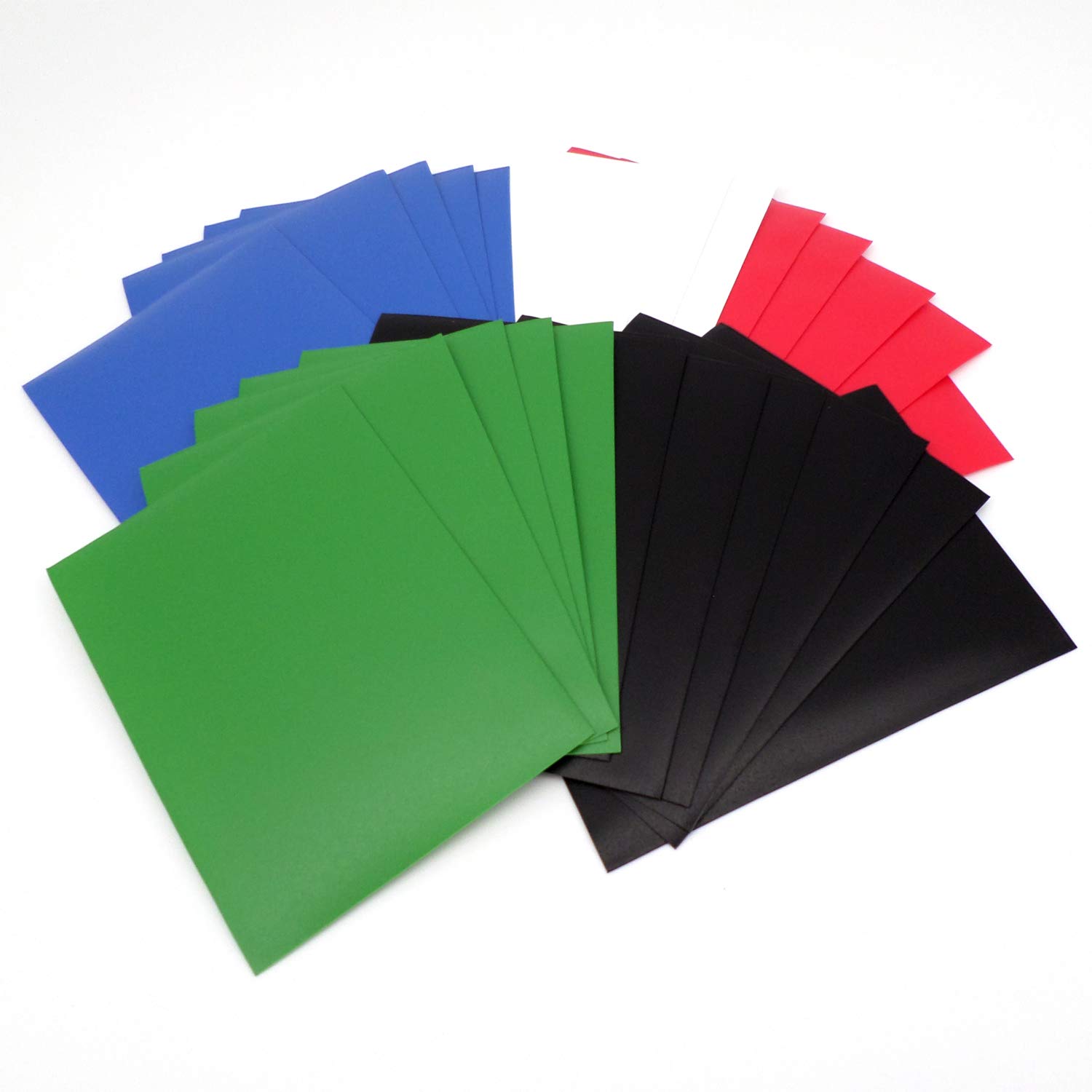 docsmagic.de 5 x 100 Double Mat Card Sleeves Standard Size 66 x 91 - Black Blue Green Red White - PKM MTG