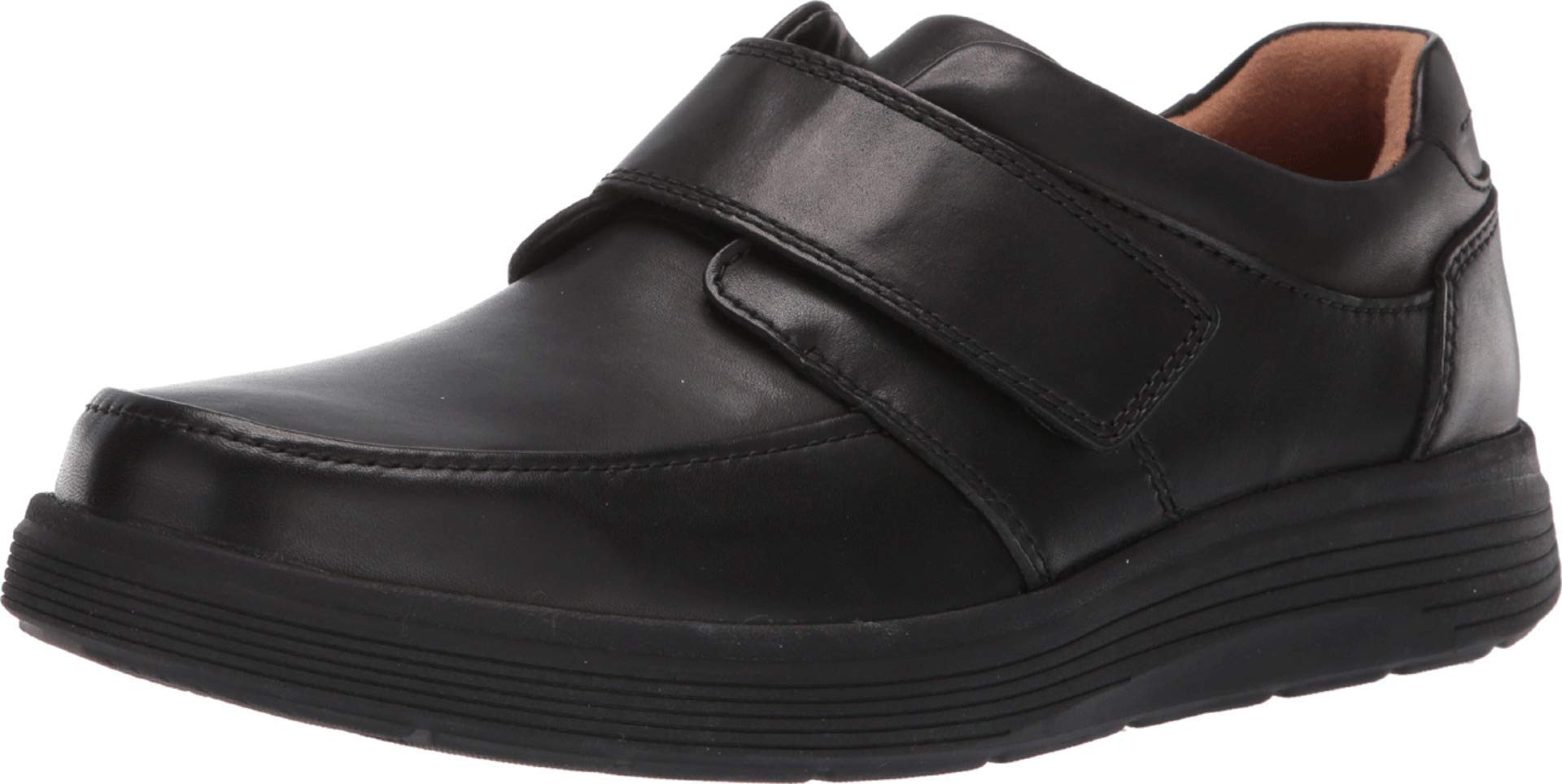 Clarks Un Abode Strap Mens Black Leather, 12