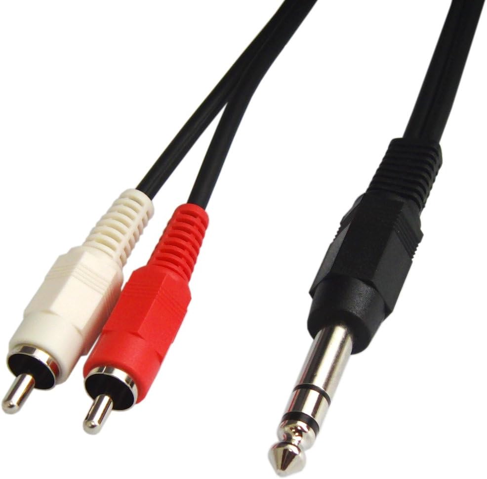 Amazon オーディオ変換ケーブル RCA/ピンプラグ×2(赤.白) 6.3mm ステレオ標準プラグ 10m VMRRS10m