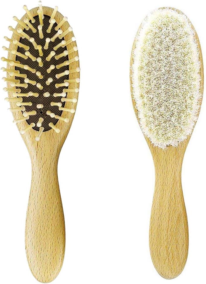 Brosse Cheveux Bebe Kit De Peigne Cheveux En Bois Et Brosse Bio Demelante De Bain Conforte Pour Bebe Enfant Fille Garcon Petite Mini Peigne Massage Du Corps A Main De Douche Amazon Fr Bebes Puericulture